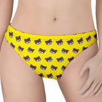 Sleeping Bear Emoji Pattern Print Women's Thong