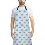 Sleeping Chihuahua Pattern Print Bib Apron With Pocket