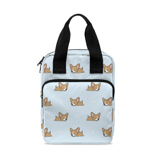 Sleeping Chihuahua Pattern Print Bible Tote Bag