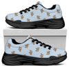 Sleeping Chihuahua Pattern Print Black Chunky Shoes