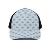 Sleeping Chihuahua Pattern Print Black Mesh Trucker Cap