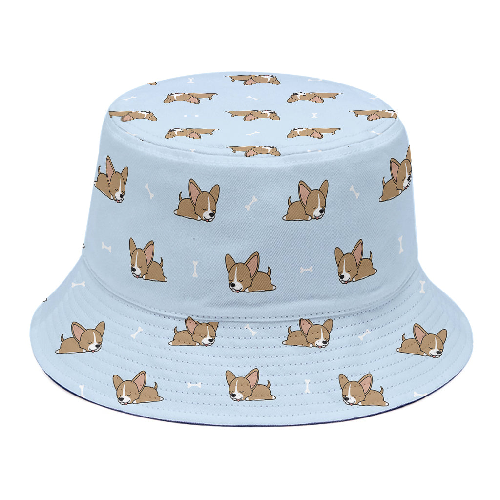 Sleeping Chihuahua Pattern Print Bucket Hat