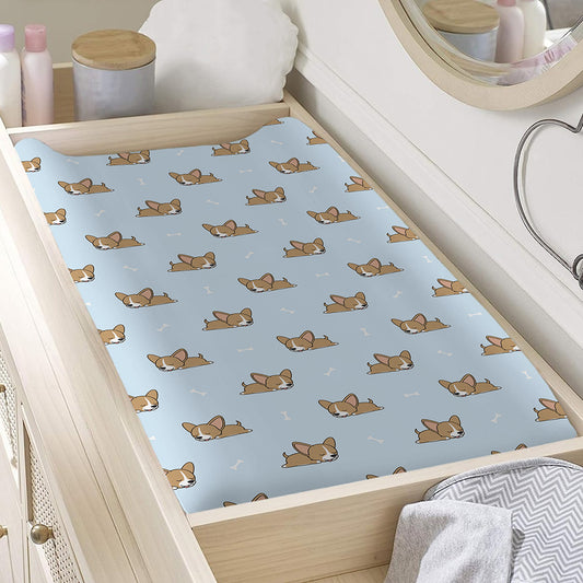 Sleeping Chihuahua Pattern Print Changing Pad Cover