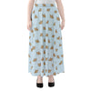 Sleeping Chihuahua Pattern Print Chiffon Maxi Skirt