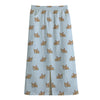 Sleeping Chihuahua Pattern Print Cotton Front Slit Maxi Skirt