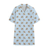 Sleeping Chihuahua Pattern Print Cotton Hawaiian Shirt