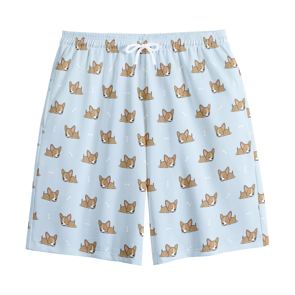 Sleeping Chihuahua Pattern Print Cotton Shorts