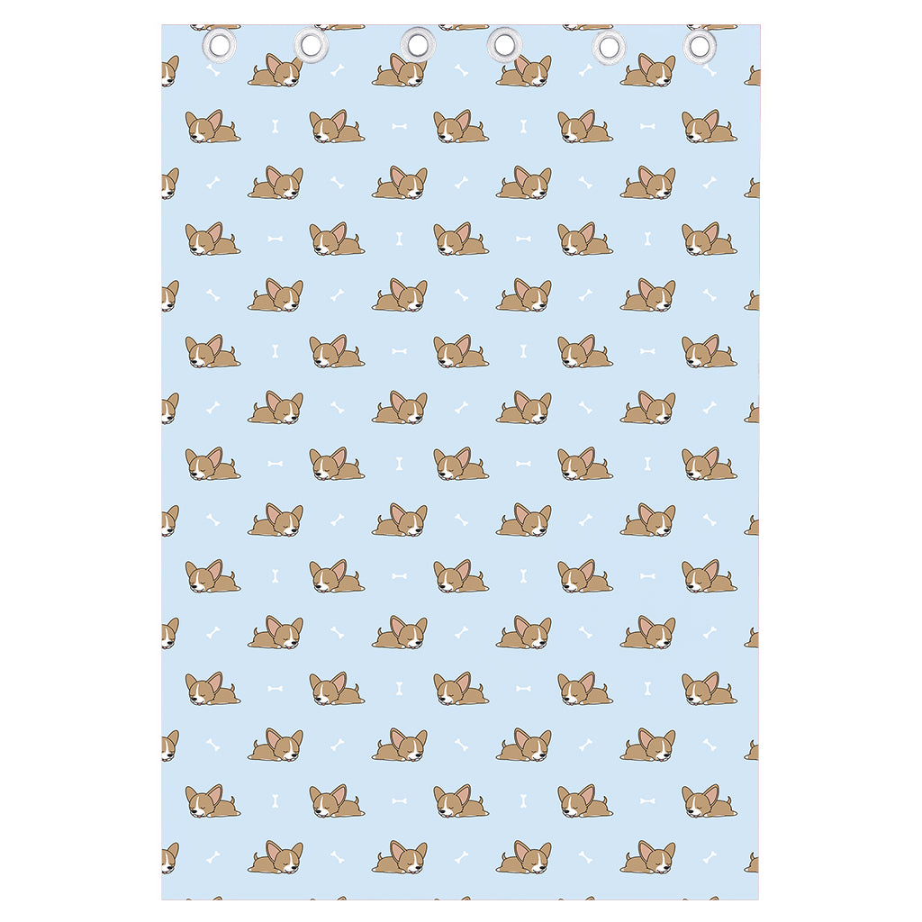 Sleeping Chihuahua Pattern Print Curtain