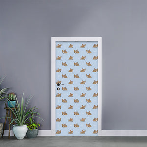 Sleeping Chihuahua Pattern Print Door Sticker