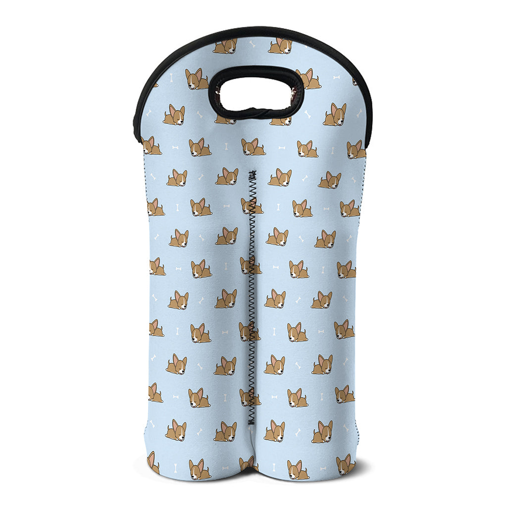 Sleeping Chihuahua Pattern Print Double Neoprene Wine Tote