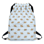 Sleeping Chihuahua Pattern Print Drawstring Backpack
