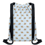 Sleeping Chihuahua Pattern Print Drawstring Backpack