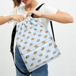 Sleeping Chihuahua Pattern Print Drawstring Backpack