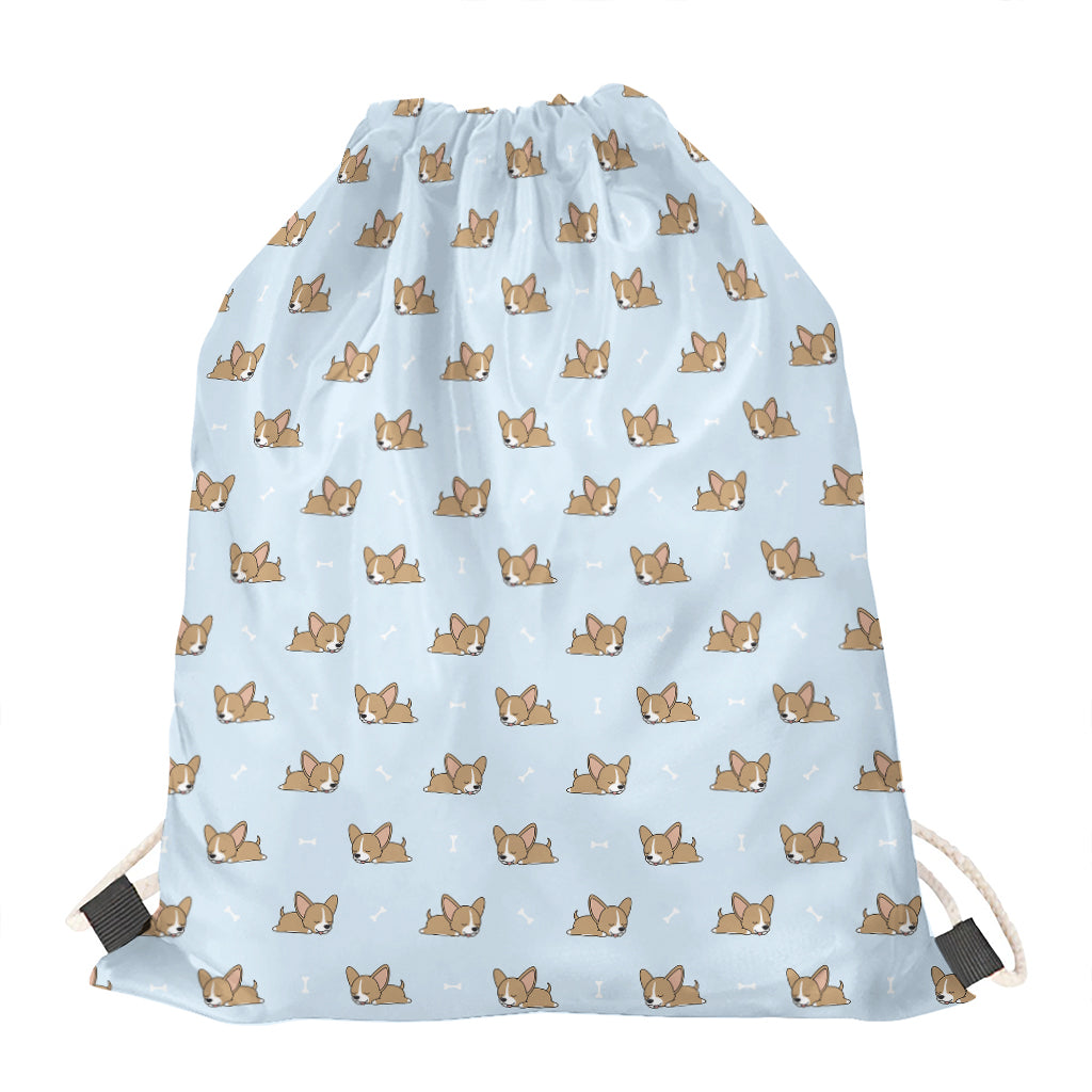 Sleeping Chihuahua Pattern Print Drawstring Bag