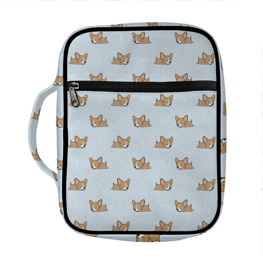 Sleeping Chihuahua Pattern Print Front Pocket Bible Bag