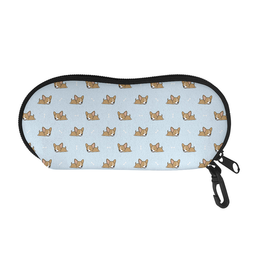Sleeping Chihuahua Pattern Print Glasses Case
