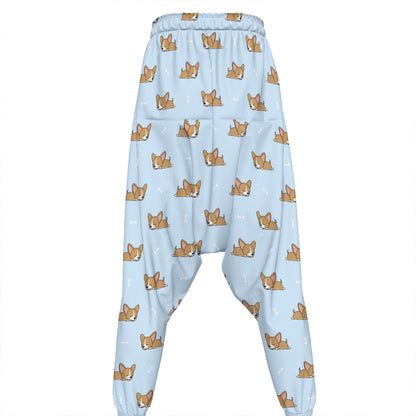 Sleeping Chihuahua Pattern Print Hammer Pants