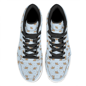 Sleeping Chihuahua Pattern Print High Top Leather Sneakers