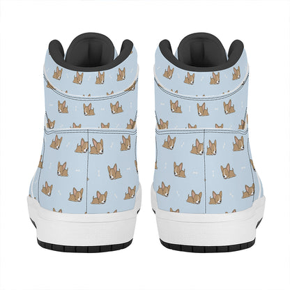 Sleeping Chihuahua Pattern Print High Top Leather Sneakers