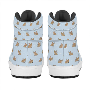 Sleeping Chihuahua Pattern Print High Top Leather Sneakers