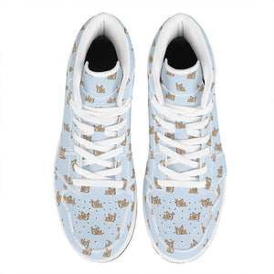 Sleeping Chihuahua Pattern Print High Top Leather Sneakers