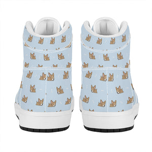 Sleeping Chihuahua Pattern Print High Top Leather Sneakers