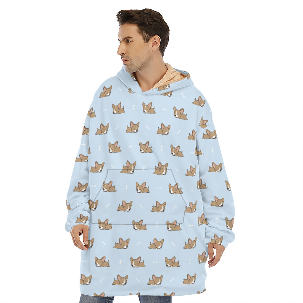 Sleeping Chihuahua Pattern Print Hoodie Blanket