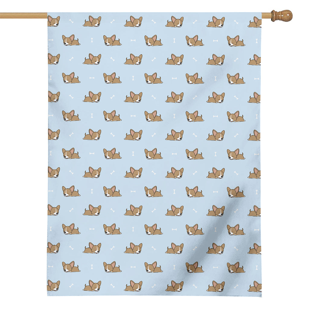 Sleeping Chihuahua Pattern Print House Flag