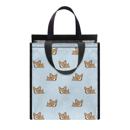Sleeping Chihuahua Pattern Print Insulated Lunch Tote