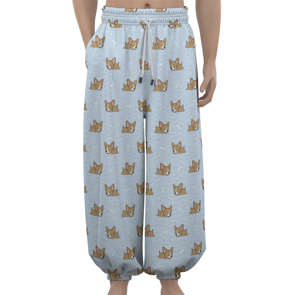 Sleeping Chihuahua Pattern Print Lantern Pants