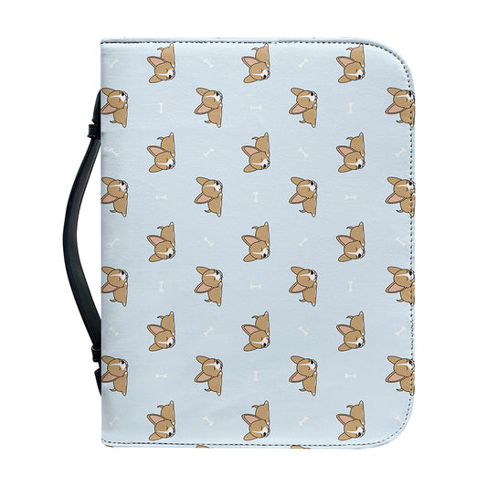 Sleeping Chihuahua Pattern Print Leather Bible Cover