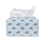 Sleeping Chihuahua Pattern Print Leather Tissue Box Cover
