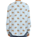 Sleeping Chihuahua Pattern Print Long Sleeve Baseball Jersey