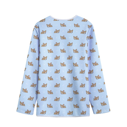 Sleeping Chihuahua Pattern Print Long Sleeve Short Coat