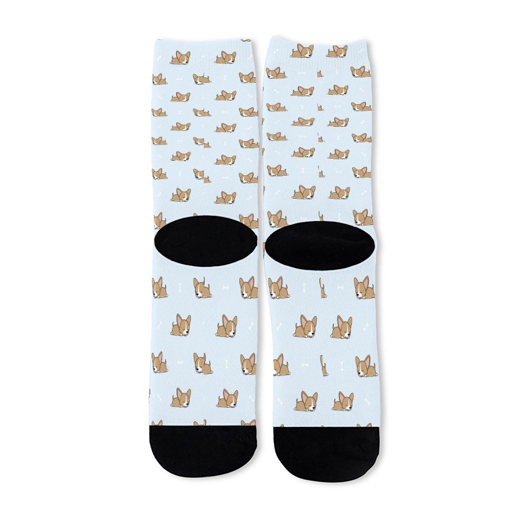 Sleeping Chihuahua Pattern Print Long Socks