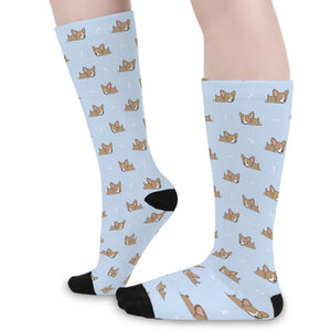 Sleeping Chihuahua Pattern Print Long Socks