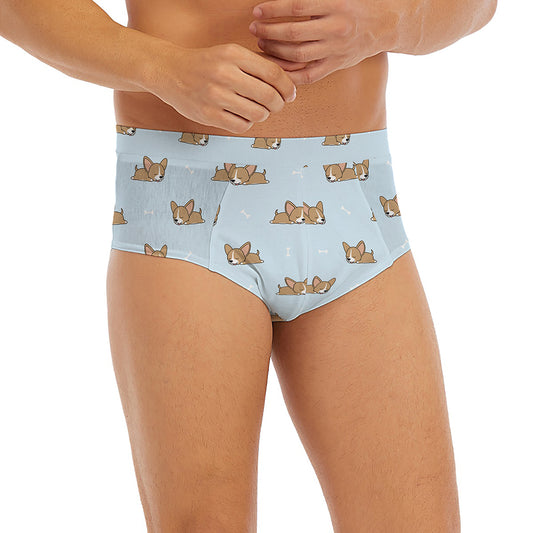 Sleeping Chihuahua Pattern Print Men's Briefs