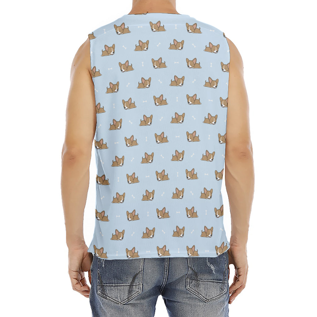 Sleeping Chihuahua Pattern Print Men's Fitness Tank Top