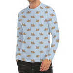 Sleeping Chihuahua Pattern Print Men's Long Sleeve Rash Guard