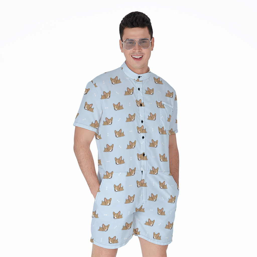 Sleeping Chihuahua Pattern Print Men's Rompers