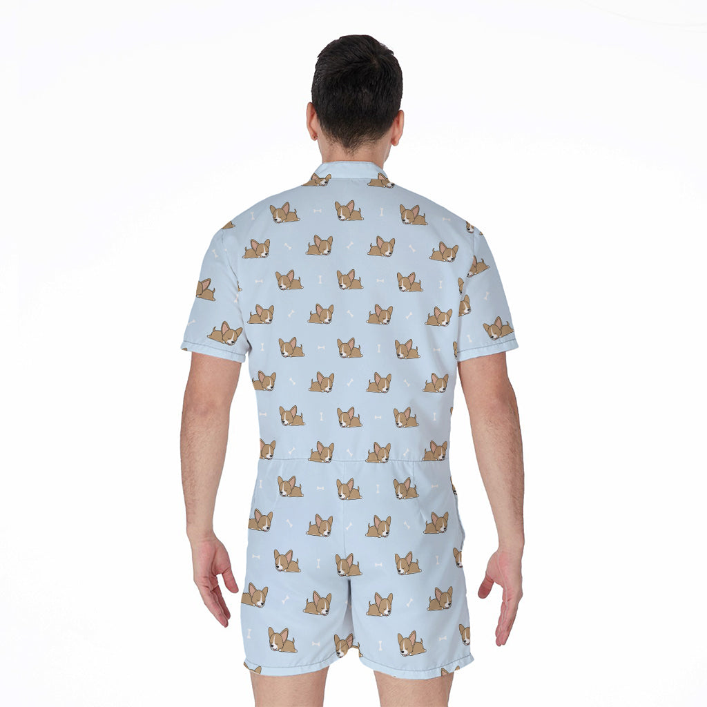 Sleeping Chihuahua Pattern Print Men's Rompers