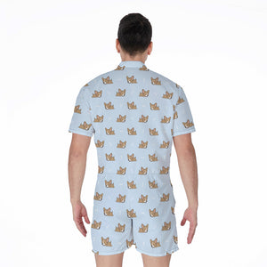 Sleeping Chihuahua Pattern Print Men's Rompers