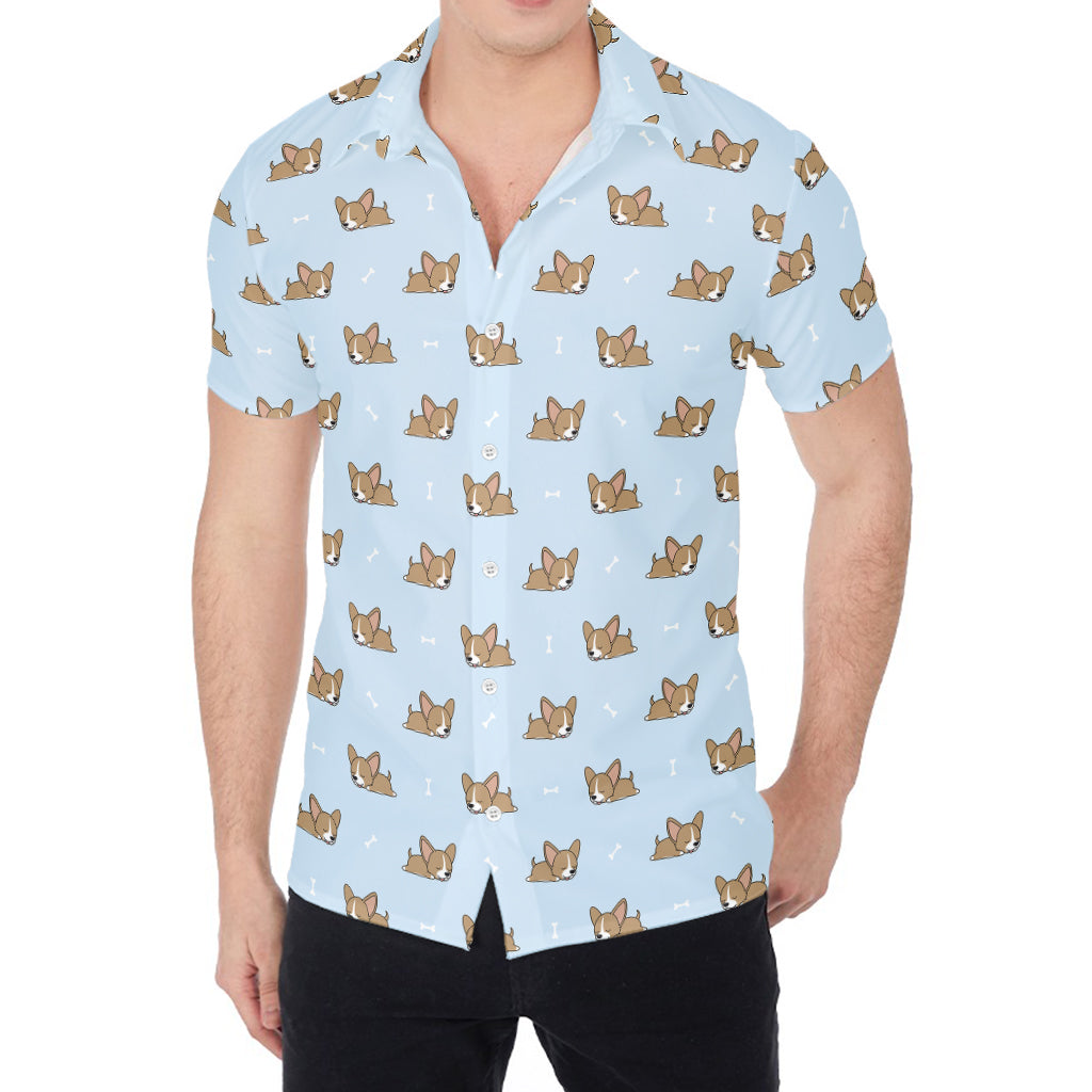 Sleeping Chihuahua Pattern Print Men's Shirt