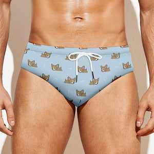 Sleeping Chihuahua Pattern Print Men's Swim Briefs