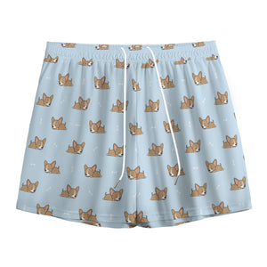 Sleeping Chihuahua Pattern Print Mesh Shorts