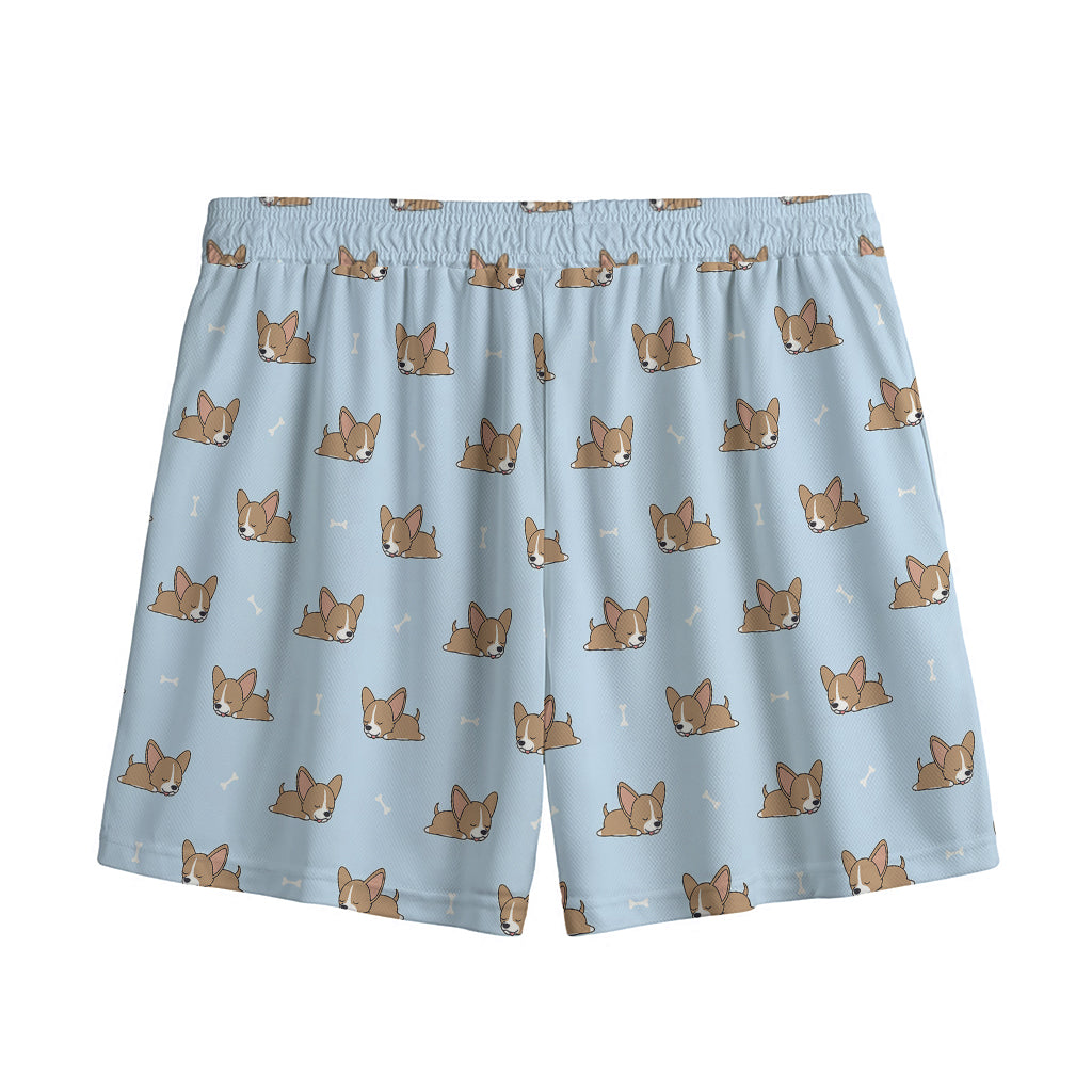 Sleeping Chihuahua Pattern Print Mesh Shorts