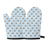 Sleeping Chihuahua Pattern Print Oven Mitts