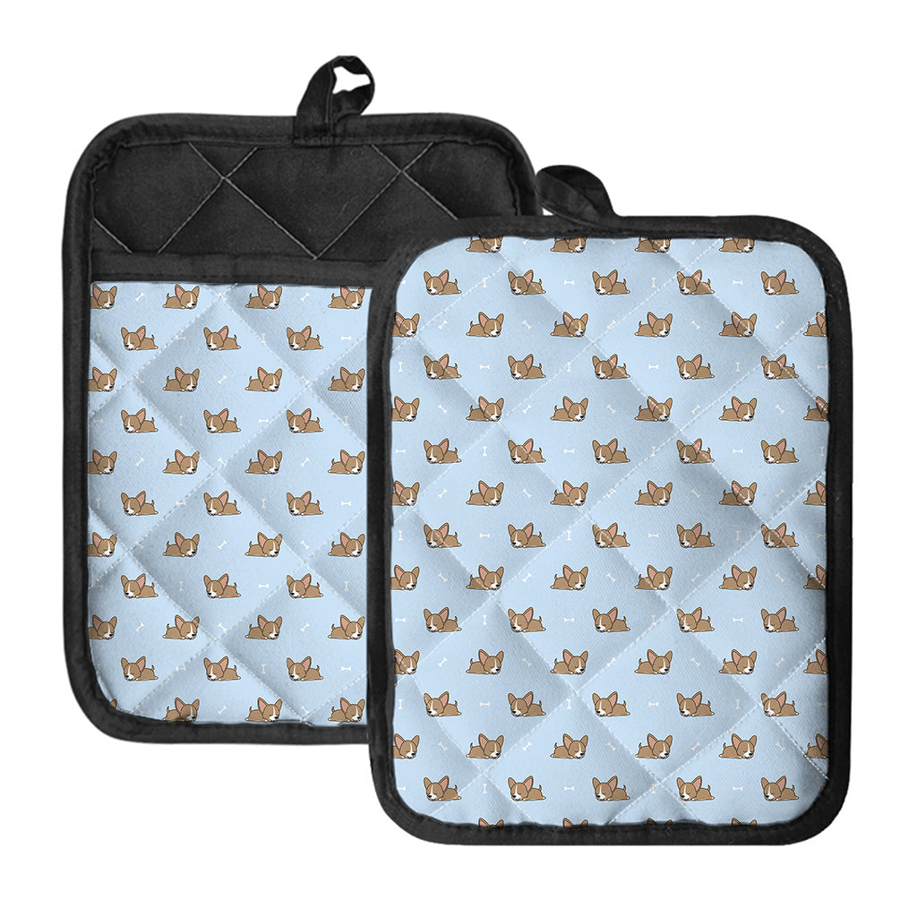 Sleeping Chihuahua Pattern Print Pot Holders With Pocket