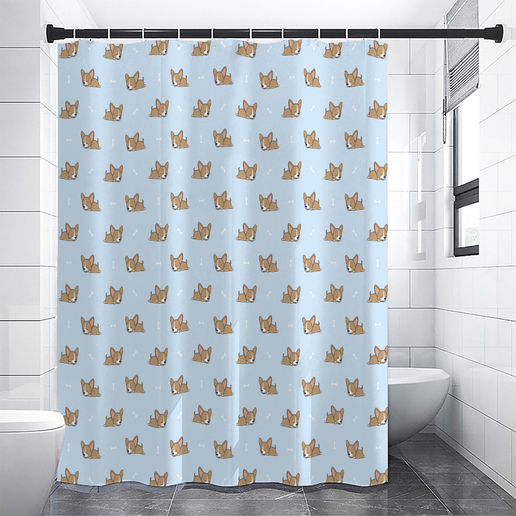 Sleeping Chihuahua Pattern Print Premium Shower Curtain