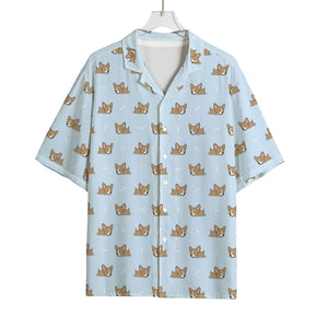 Sleeping Chihuahua Pattern Print Rayon Hawaiian Shirt